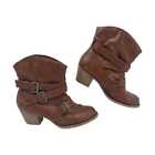 Mudd Brown Classic Bootie Ankle Boots | Pull On Style