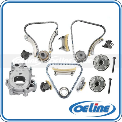 Kit de cadena de distribución bomba de aceite para 07 Saturn Aura 3,6 L con piñón de escape VVT Foto 1 de 4