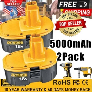 2pcs 5AH 18V For Dewalt 18 VOLT DC9096 DC9098 NiMh Battery DC9099 Replace DC9181 - Picture 1 of 11
