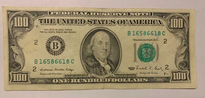1988 Series $100 FRN B2-NY District S# B 16586618 C - Image 1 of 2