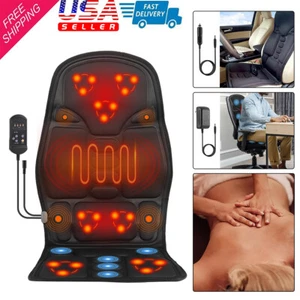 8 Mode Massage Seat Cushion with Heated Back Neck Massager Chair for Home&Car - Picture 1 of 15