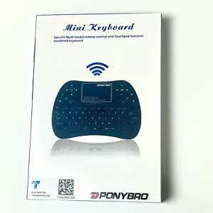 Backlit Mini Wireless Keyboard Touchpad Rechargeable for Smart TV PC Xbox - Picture 1 of 8