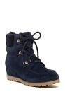 Tommy Hilfiger Serafin Lace Up Wedge Boots Booties Medium Blue Suede Size 6.5