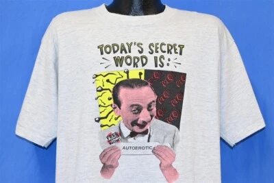Camiseta De Colección Años 90 GRATIS PEE WEE HERMAN PALABRA SECRETA AUTOERÓTICA TV DIVERTIDA RUEBENS XL Foto 1 de 4