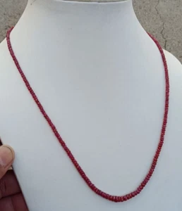 59 Carats. Natural Ruby Fine Handcraft Faceted Beads Necklace Size=20" Approx. - Picture 1 of 4