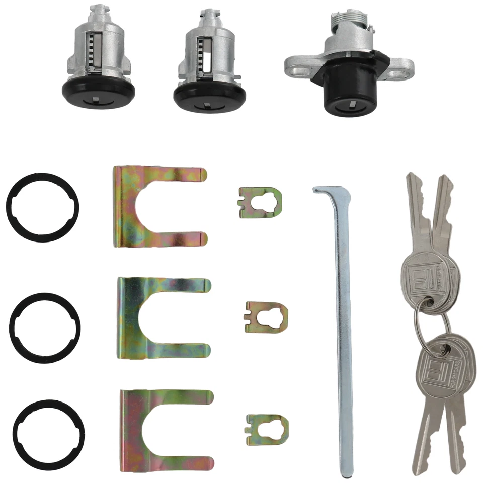 Doors & Hatch Lock Cylinder Set Black PY472 For Camaro 1993-2002 Firebird NEW - Imagem 1 de 4