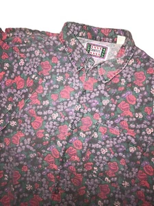Vintage 90s Graffiti Sport Wear Shirt Men’s L Floral Pigment Washed Fade NEW - Picture 1 of 11