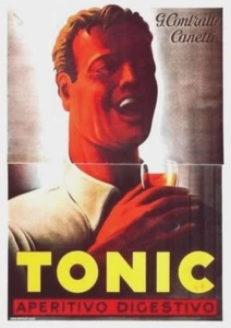 Póster original vintage APERITIVO TÓNICO ITALIA ENORME 1938 - Imagen 1 de 1