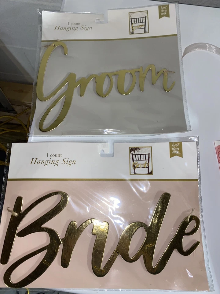 Bride & Groom Wedding Chair Signs  New - Image 1 of 1