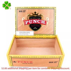 Caja de cigarros de madera vacía Punch Santa Rita Gran Puro 7,75" x 5" x 3" - Imagen 1 de 12