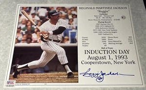 Reggie Jackson NY Yankees autographed 8x10 HOF induction card PSA/DNA - Picture 1 of 2