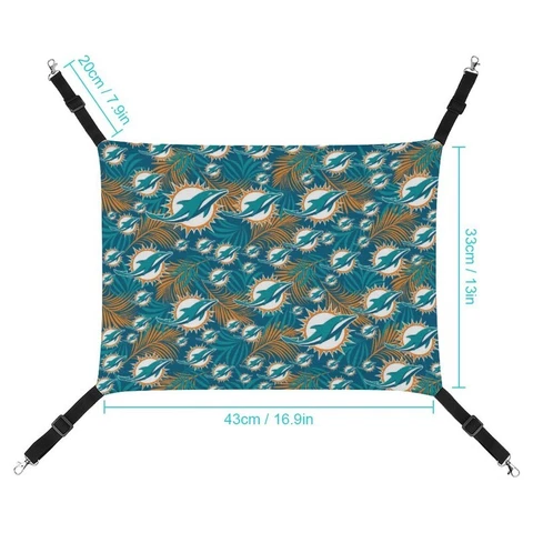 Miami Dolphins Portable Travel Pet Hammock Cat Hanging Bed Hammock Mat Cover