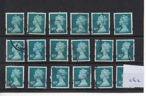 GB - Machin - (AM 262) 40p value x 18 copies - SG Y1711 - SG Cat £22 - used - Picture 1 of 1