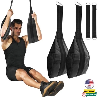 Hanging Ab Straps for Pull Up Bar Muscle Building Padded Arm Support Slings Gym - Image 1 of 4