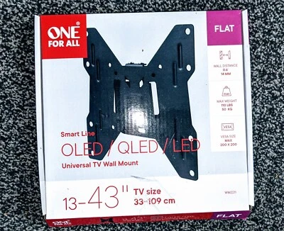One for all Universal TV Wall Mount  13-43" TV Size OLED/QLED/LED - Image 1 of 3