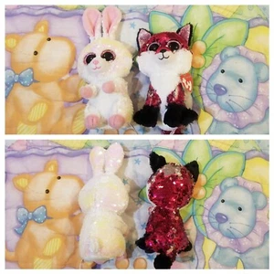 Beanie babies rare Sequence Rabbit And Fox - Picture 1 of 9