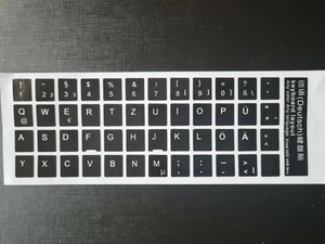 Keyboard sticker DE Tastatur Aufkleber Laptop Notebook Deutsch German Black - Bild 1 von 6