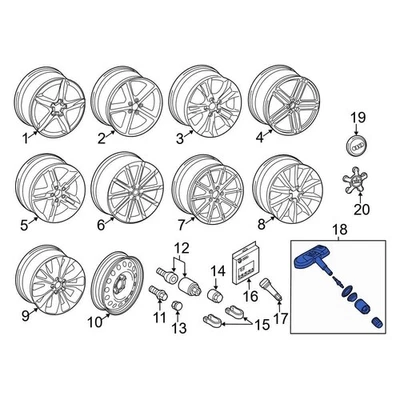 For Audi Q5 2009 Audi 1K0907253D Tire Pressure Monitoring System TPMS Sensor - Imagem 1 de 4
