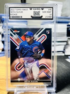 2022 Topps Finest Seiya Suzuki Rookie #41 GMG Graded 10 Gem Mint 💎 RC Cubs - Picture 1 of 1