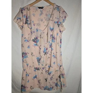 Dorothy Perkins whimsical floral ruffle drop waist tunic blouse womens Sz XL - Picture 1 of 4