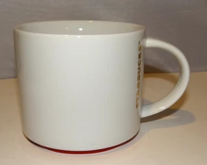 Starbucks White With Gold Logo & Red Base Stackable 16oz Coffee Mug Tasse 2012 - Bild 1 von 7