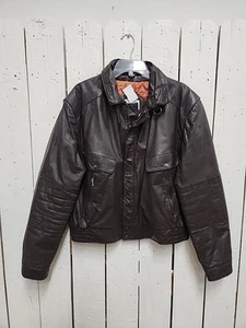 Saddlery Leather Bomber Jacket Brown Vintage Casual C87 - Picture 1 of 15