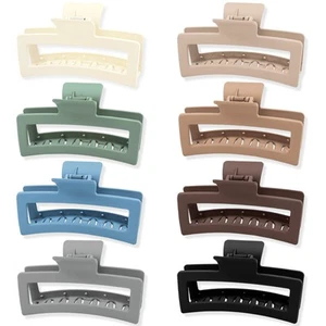 5 Inch Extra Large Claw Clips 8PCS XL Square Hair Clips Matte Rectangular Str... - Picture 1 of 8