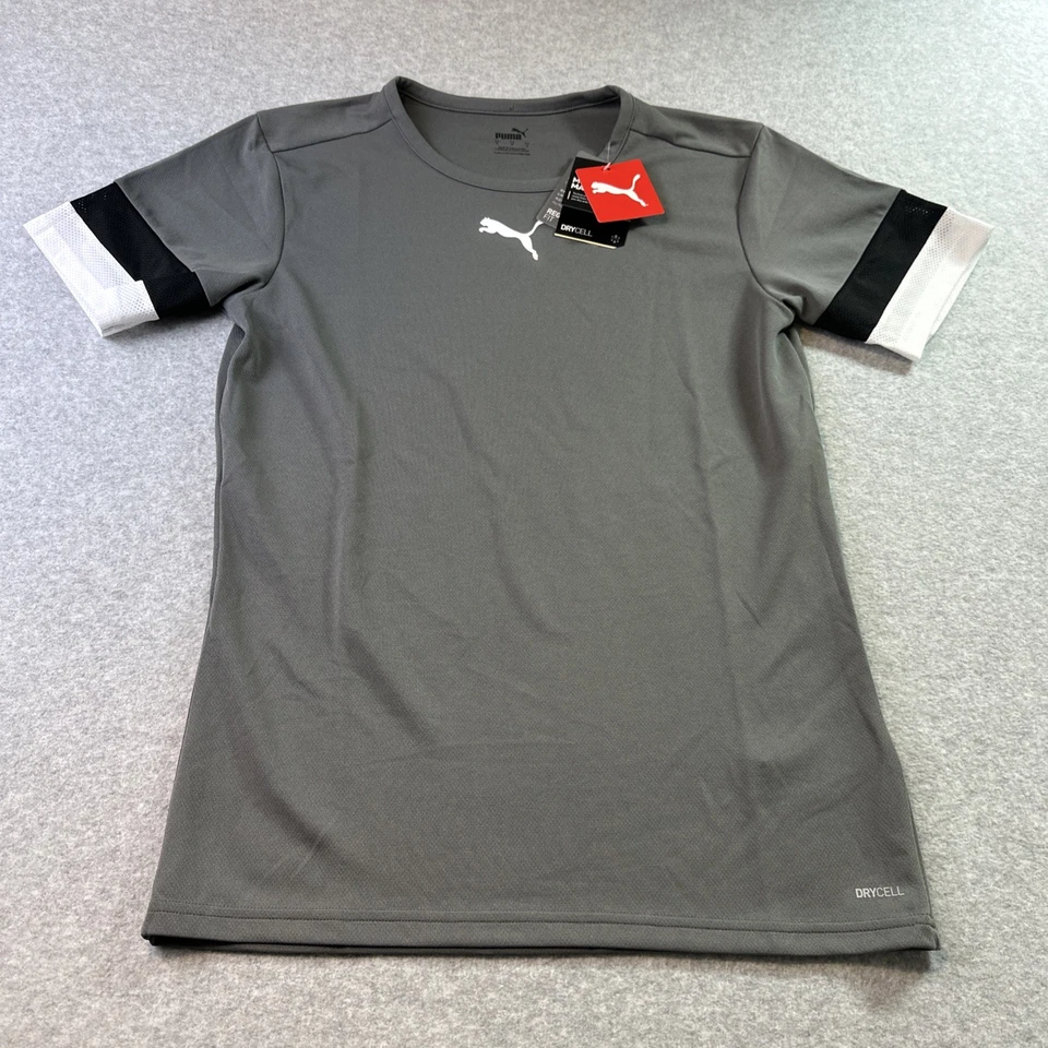 Puma teamRISE Джерси мужской размер S серый черный белый цвет блок рукав новый с Ярлыками - Изображение 1 из 4