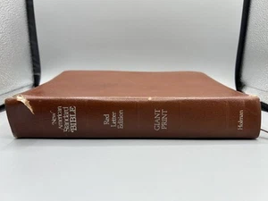 Holy Bible NASB GIANT PRINT Red Letter Bible 1977 Holman Brown Leather N4915 RL - Imagen 1 de 6