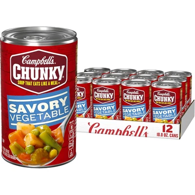 (12 Pack) Campbells Chunky Soup, Savory Vegetable in Tomato Broth, 18.8 Ounce - Image 1 of 4