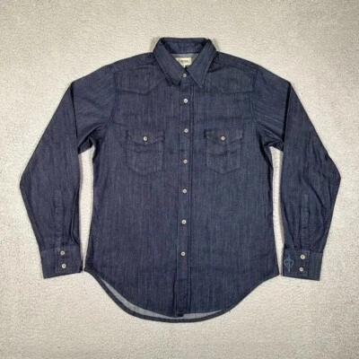 Hart n Dagger Shirt Mens Small Blue Denim Indigo Overshirt Bon Jovi Made in USA - Image 1 of 4