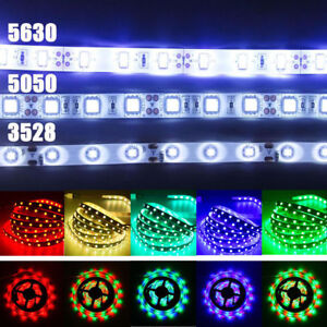 5M SMD RGB 5050/3528/5630 60LED/M 300LEDs Cold/Warm White Strip Light Waterproof