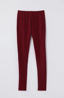 J. Jill J.Jill Plus Rojo Cuadros Ajustado Pima Tobillo Leggings Elastizados Cintura Pantalones 4X Foto 1 de 3