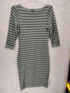 The Limited Women's Striped Knit Sweater Dress Green/Black XS Wool Blend - Picture 1 of 7