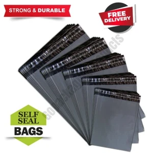 Strong Grey Mailing Post Mail Postal Bags Plastic Postage Poly Mailer Parcel Bag - Picture 1 of 12