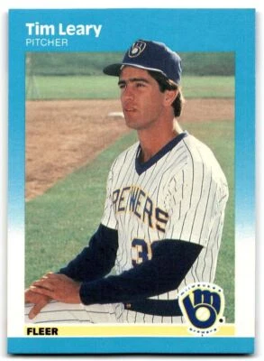 1987 Fleer Tim Leary . Milwaukee Brewers #348 - Image 1 of 2