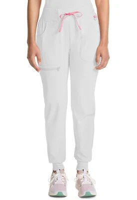 Med Couture Scrub Women's Mid-Rise Jogger Pants MC102 WHT White Free Ship - Imagem 1 de 4