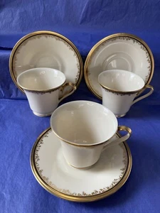 3er Set - Lenox Eclipse Porzellan Tee-/Kaffeetassen mit Untertassen ��6 Teile insgesamt - Bild 1 von 6