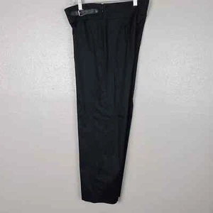 LRL Women's Black Wide Leg Crop Pants 8P Leather Buckle Trim Casual - Picture 1 of 5