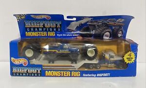 Hot Wheels Bigfoot Champions Monster Rig Set Truck Hauler Tires Mattel 1/64/Read