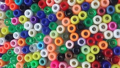 PULSERAS DE PELO DE PONY TRENZADO CUENTAS DE COLORES ARTE ARTESANAL 6 OZ ONZAS APROXIMADAMENTE 9X6 mm  Foto 1 de 2