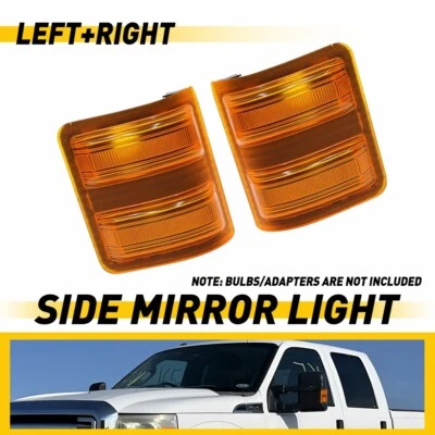 Amber Lens Side Mirror Marker Light Cover For 2008-16 Ford F250 F350 F450 EXU - Image 1 of 4