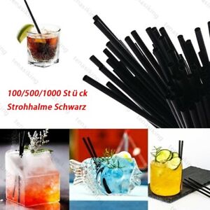 0-1500 StK Strohhalme Schwarz Trinkhalme Kunststoffröhrchen für Cocktail Drinks