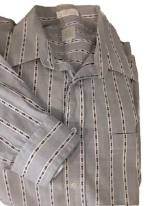 Bill Robin Son Shirt Size 16 1/2 35  Blue Button Down Long Sleeve Stripe - Picture 1 of 6