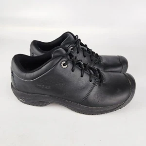 Keen Utility PTC Black Leather Slip Resistant Oxford Work Shoes Womens Size 7.5 - Picture 1 of 5