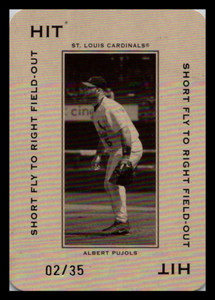 2005 Throwback Threads Polo Grounds 35 HIT Short Fly Albert Pujols /35 #PG-90