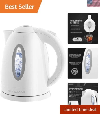 Hervidor de agua eléctrico, calentador de agua inalámbrico de ebullición rápida de 1,7 L apagado automático sin BPA Foto 1 de 4