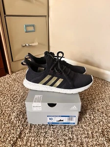 Ladies Size 10 Adidas Cloudfoam Pure 2.0 Blue (Ink) and Gold Casual tennis shoes - Picture 1 of 5