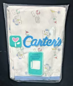 New NOS Carters VTG Puppy Hydrant Dog Baby Receiving Blanket 1990’s Cotton USA - Picture 1 of 5