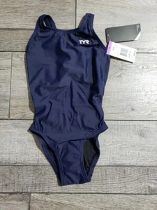 TYR Girls' Tyreco Maxfit Swimsuit Sz 20, Navy, Kids Child - Picture 1 of 7